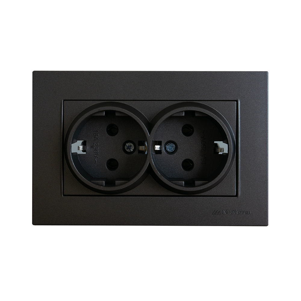 Двоен шуко контакт 16А Антрацит Rita Mutlusan