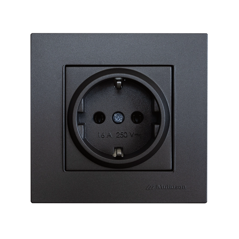 Единичен контакт 16A Антрацит Rita Mutlusan