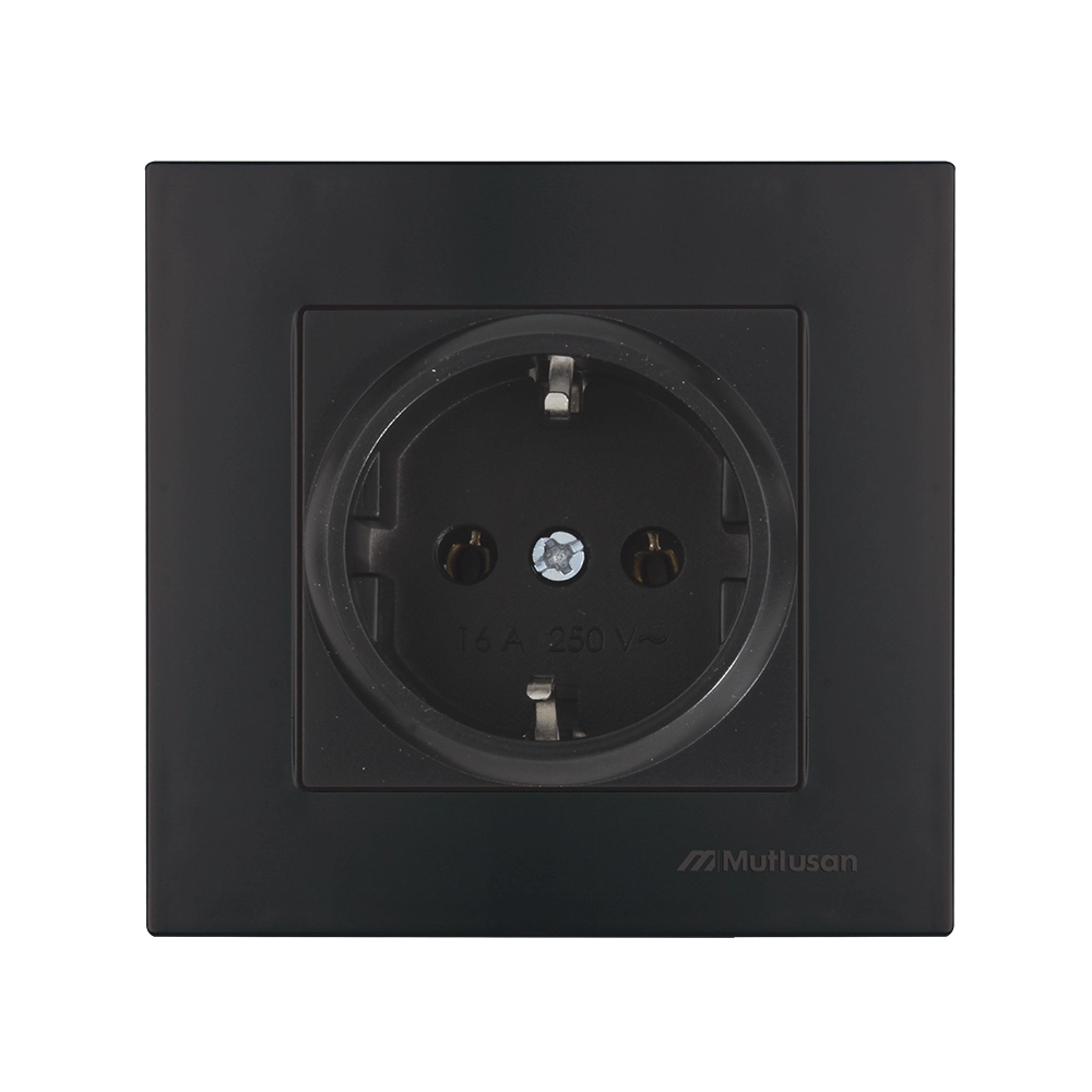 Единичен контакт 16A Черен Rita Mutlusan