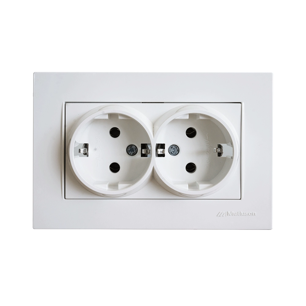Двоен шуко контакт 16А Бял Rita Mutlusan