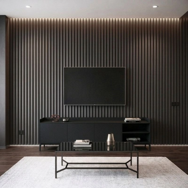 Акустичен панел от MDF 60x275см Антрацит + ПОДАРЪК: Монтажно лепило