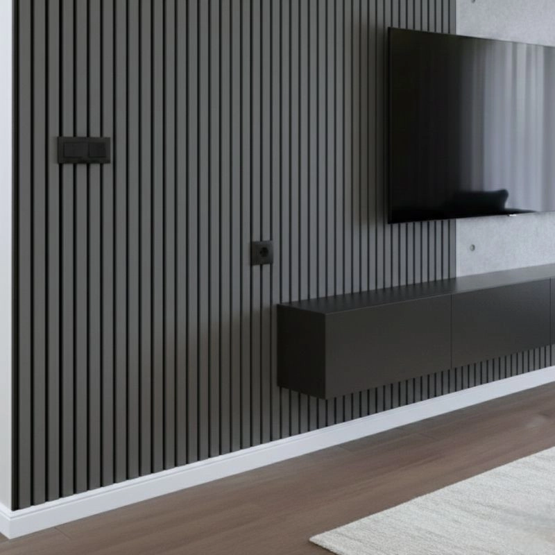 Акустичен панел от MDF 60x275см Антрацит + ПОДАРЪК: Монтажно лепило