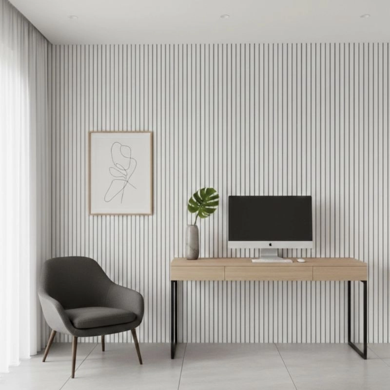 Акустичен панел от MDF 60x275см Бял