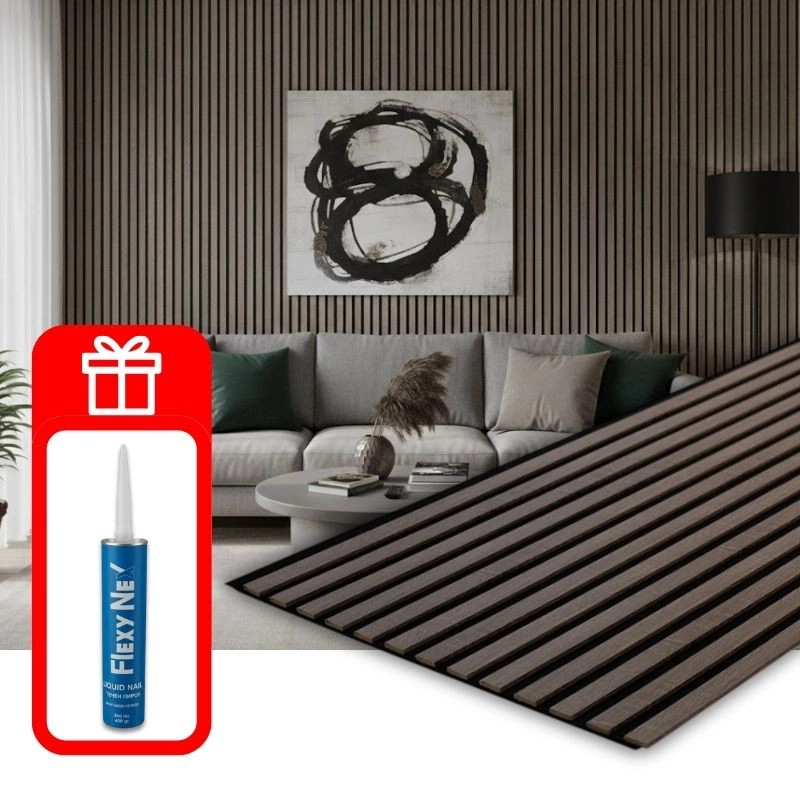 Акустичен панел от MDF 60x275см Винтидж + ПОДАРЪК: Монтажно лепило