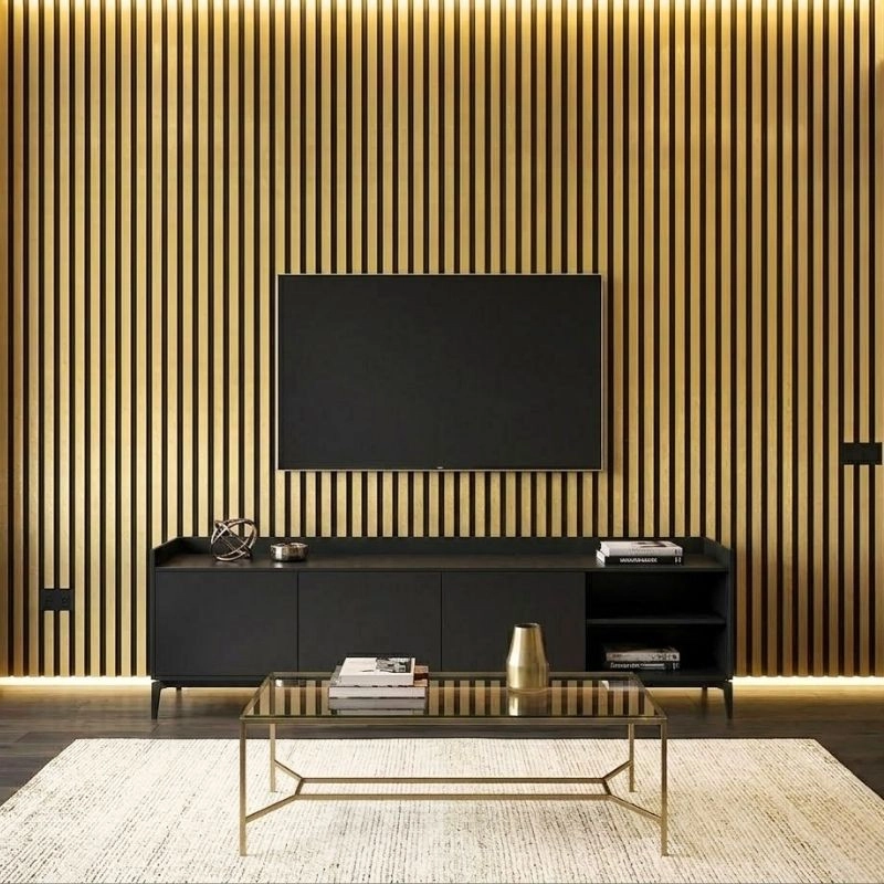 Акустичен панел от MDF 60x275см Голд + ПОДАРЪК: Монтажно лепило