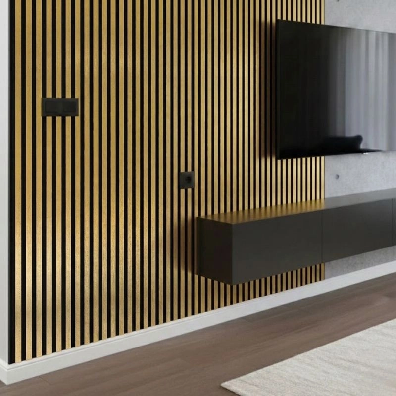 Акустичен панел от MDF 60x275см Голд + ПОДАРЪК: Монтажно лепило