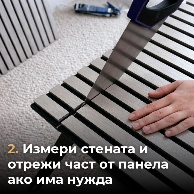 Акустичен панел от MDF 60x275см Силвър + ПОДАРЪК: Монтажно лепило