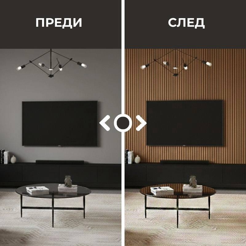 Акустичен панел от MDF 60x275см Тийк