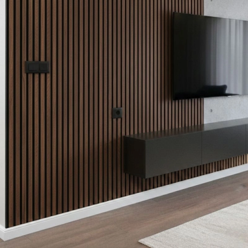 Акустичен панел от MDF 60x275см Тъмен Орех + ПОДАРЪК: Лепило