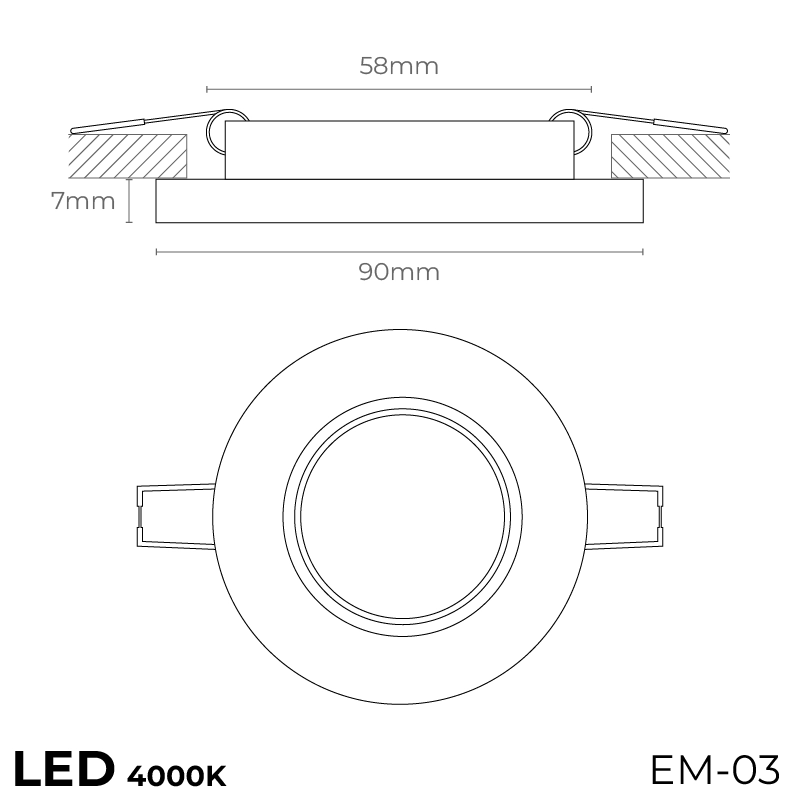Алуминиева луна стъкло кръг - 4000K