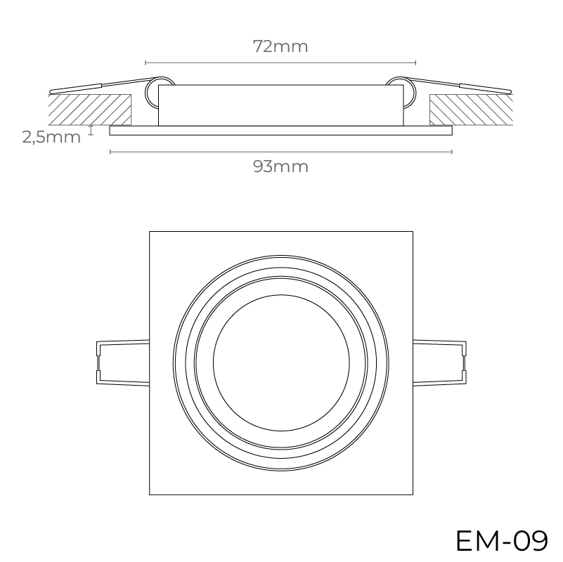 Алуминиева луна бяла квадрат