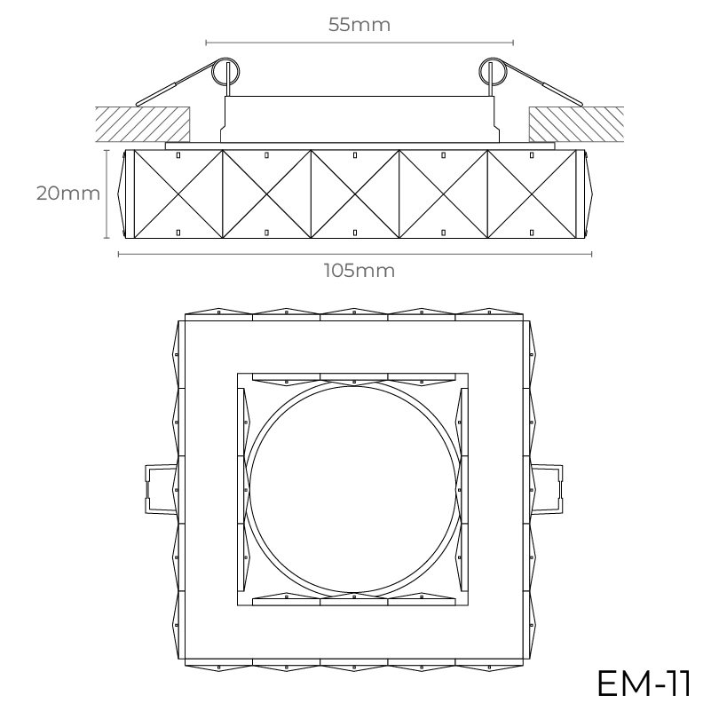 Кристална луна хром квадрат