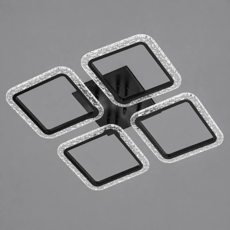 ЛЕД полилей 55x55см Черен