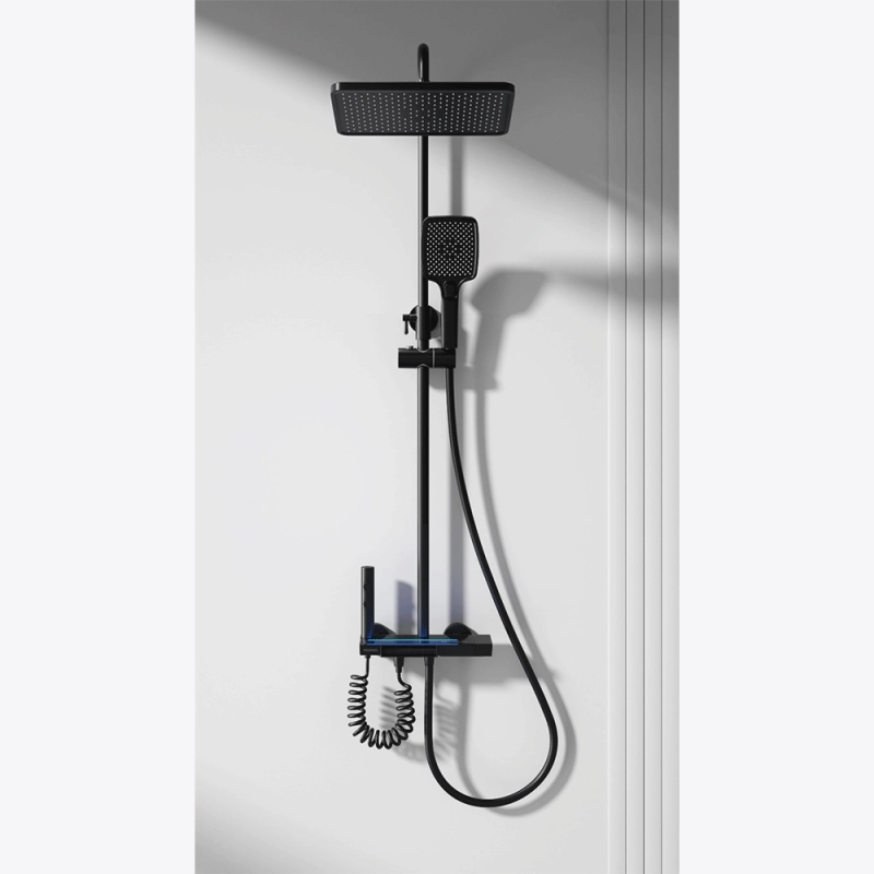 Пиано душ система с ЛЕД дисплей - Черен