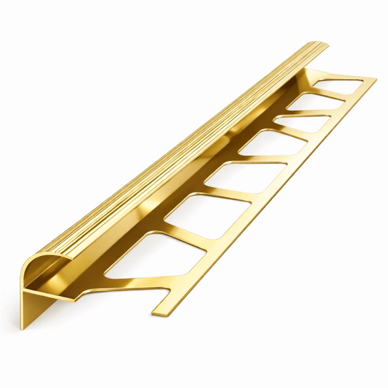 Алуминий за стъпало Ф образно - Полирано злато
