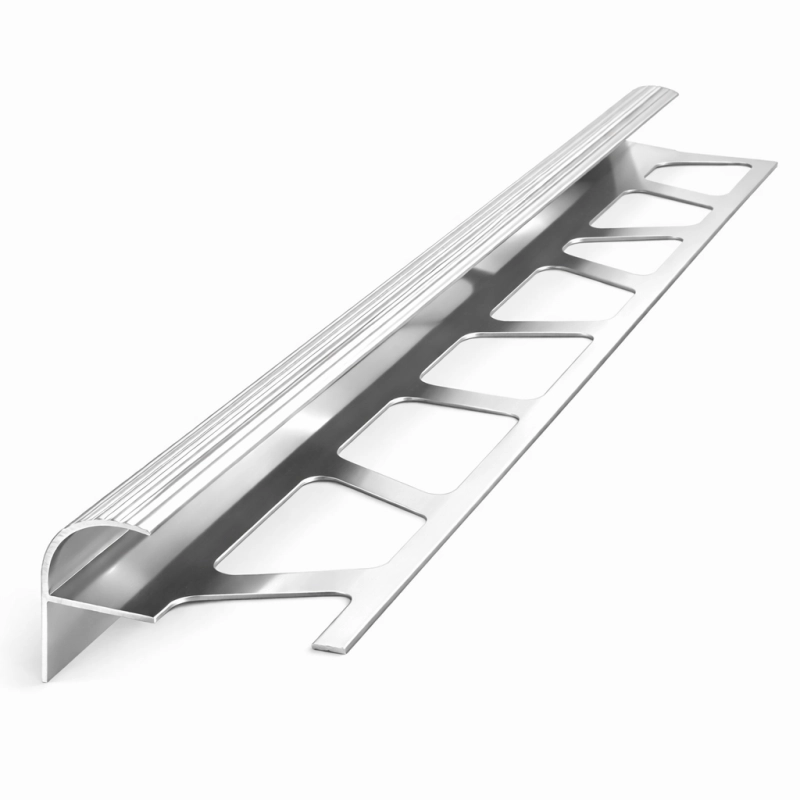 Алуминий за стъпало Ф образно - Полирано сребро